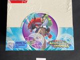 a close up of a box of pokemon trading cards on a table