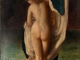 an image of a painting of a naked woman sitting on the ground