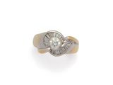 a diamond and eighteen karat gold ring