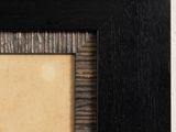 a close up of a black picture frame with a white background