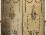 pair of antique chinese embroidered panels with birds and flowers