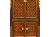 an image of a cabinet with two doors and a drawer
