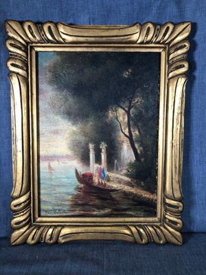 une image d'une photo d'un tableau représentant un bateau sur l'eau