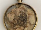 a picture of a bird nest inside of a pocket watch