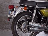 a motorcycle that is parked in a parking garage