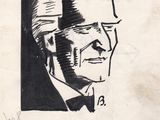 drawing of a portrait of a man in a tuxedo and bow tie