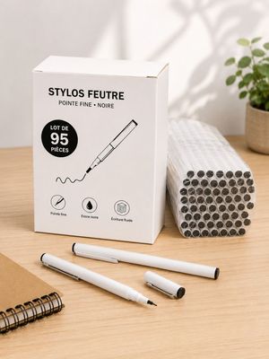 Lot de 95 stylos pointe fine noire neuf
