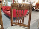 a chair that is sitting in the middle of a room