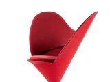an image of a red heart shaped chair on a white background