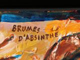 a painting of a horse with a name written on it