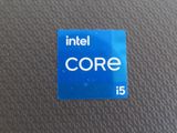 a blue sticker that says intel core on it