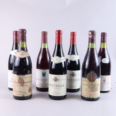 plusieurs bouteilles de vin sont alignées sur une surface blanche