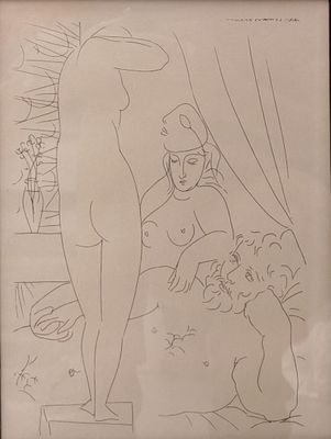 dessin représentant une femme et un enfant dans une pièce avec une fenêtre