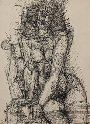 an image of a drawing of a man sitting on a chair