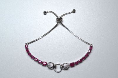 silver plated bracelet with pink beads and silver beads