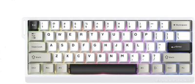 a computer keyboard that has a white key board on it