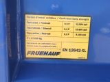 a picture of a blue dumpster with a price label on it