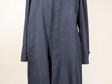 an image of a blue coat on a mannequin stand