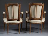 pair of early 20th century armchairs with upholstered seats