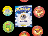 several pokemon stickers are arranged in a circle on a black background