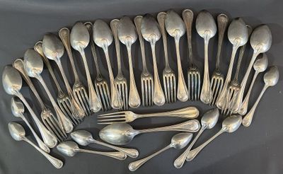 a lot of silver spoons and forks arranged in a circle