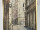 a picture of a painting of a street in a city