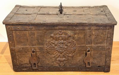 an old wooden box on a wooden table