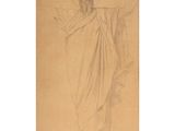 a drawing of a man in a robe holding a staff