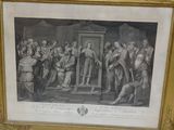 an old picture of a group of people in a room