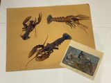 a picture of a picture of a lobster and a picture of a lobster