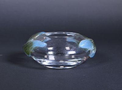 DAUM FRANCE. Coupe en cristal à anses appliquées en pâte de …