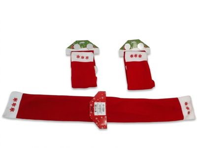 ceinture en forme de bas de Noël rouge, ornée d'étoiles blanches et d'un ruban rouge