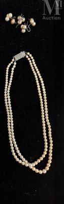 pearl necklace and earring set with matching clasp