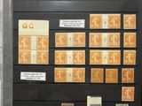 a picture of a collection of stamps on display in a book