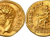 a gold coin with an image of a man on a horse