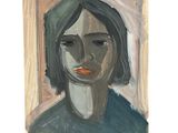 une image représentant un tableau où l'on voit le visage d'une femme aux yeux fermés