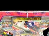 a box of pokemon cards on display in a store