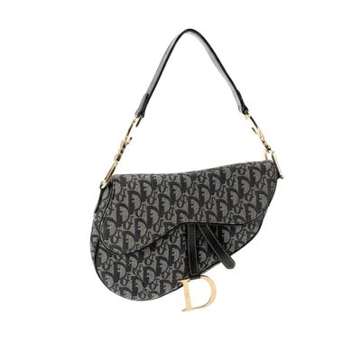 dior saddle bag with monogram print and tassel