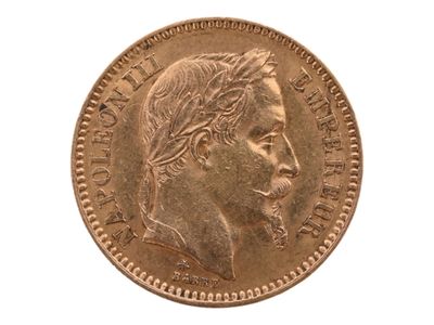Pièce de 20 francs or Napoléon de 1863. Usures. - Photo 1