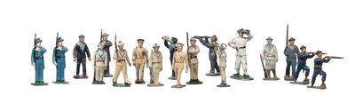 many figurines of men dressed in military uniforms