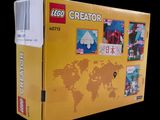 a box of lego creators with a world map on it
