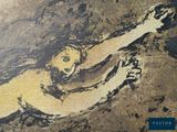 an image of a painting of a nude woman on a rock