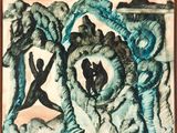 an image of a painting of a man and a woman in a cave
