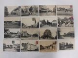 several old black and white photographs of buildings and streets