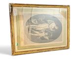 an old picture of a woman holding a baby in a gold frame
