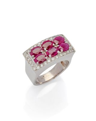 a ruby and diamond ring, by van cleef