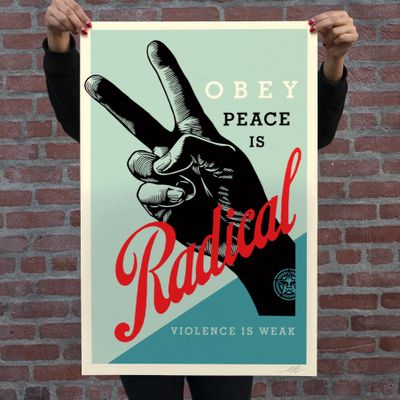 Shepard Fairey Radical Peace Offset Lithograph signée
