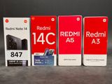 three redmi redmi a3s and redmi a5s are on display