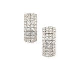 a pair of diamond hoop earrings