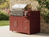 une photo d'un barbecue sur une terrasse